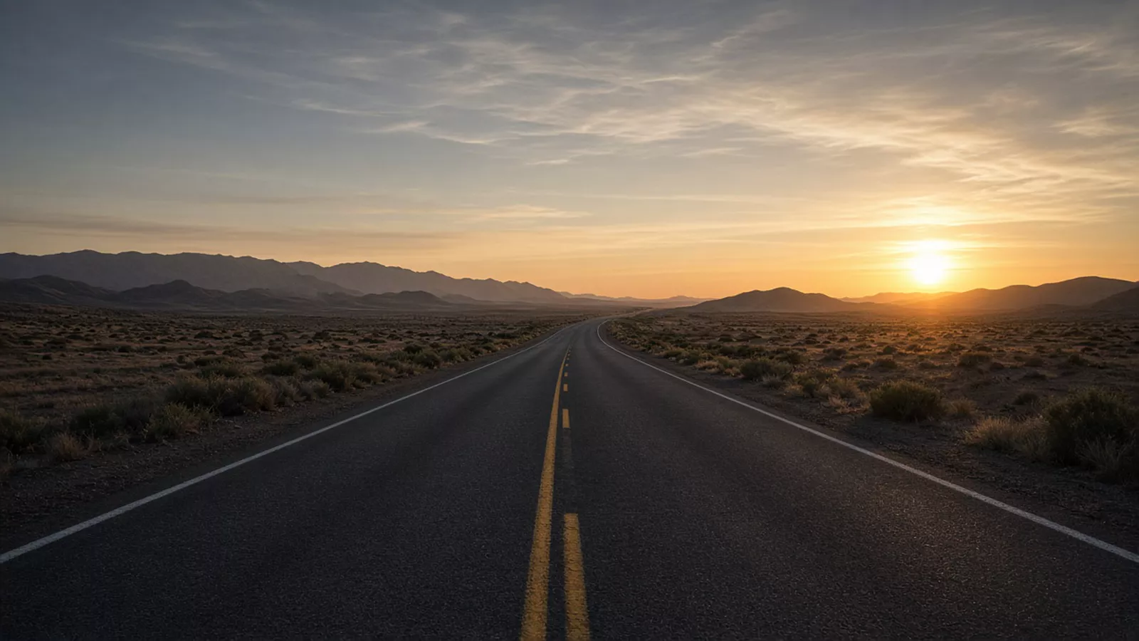 Open road at first light